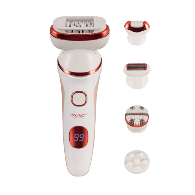 Rasoir / Brosse Nettoyante Et Massage 5 En 1 – Blanc