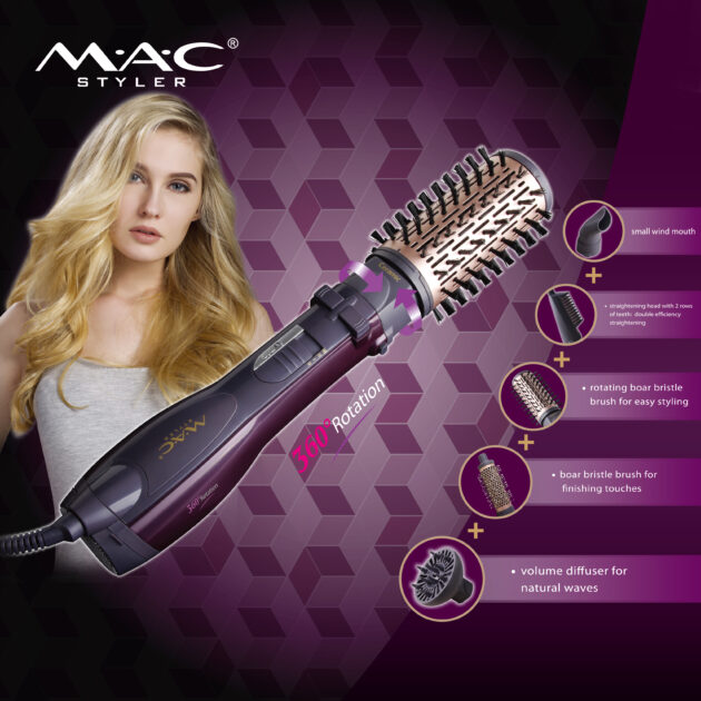 Brosse Soufflante Rotative 360 Salon -5 En 1 MC-6660