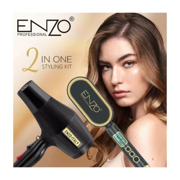 pack ENZO 2 IN 1 sechoir + brosse lissante